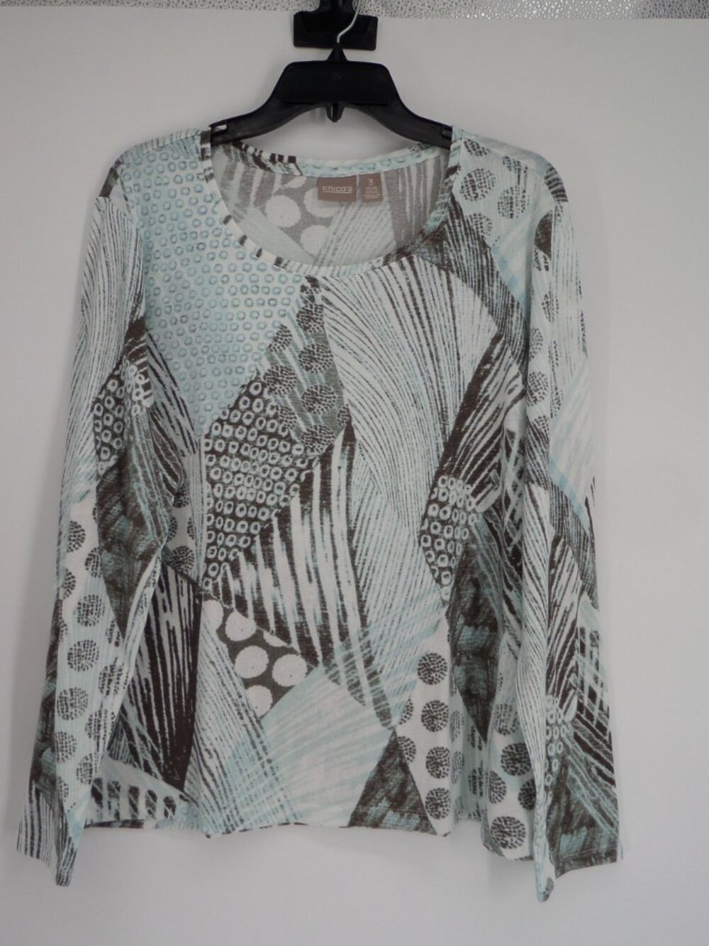 Chico's Weekends Women's Long Sleeve Multi Color Print Top  Size 3 US XL